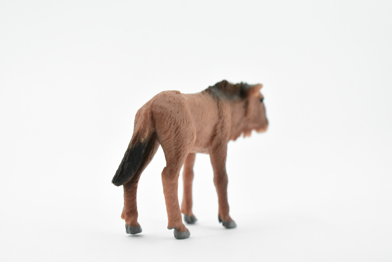 Wildebeest, Baby, Calf, Antelopes, Gnu, Museum Quality, Hand Painted, Educational, Rubber Animal, Realistic Toy Figure, Diorama Model, Kids, 2 1/2 Inches.