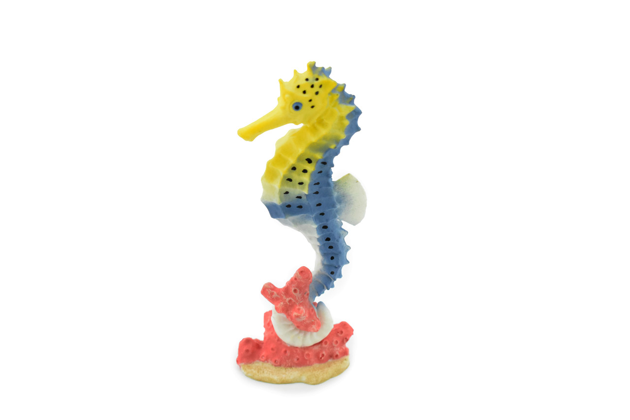 Seahorse, Sea-Horse, Sea Horse, Rubber Fish, Realistic Toy Figure, Model, Replica, Kids, Hand Painted, Educational, Gift,      5"      CH447 BB114