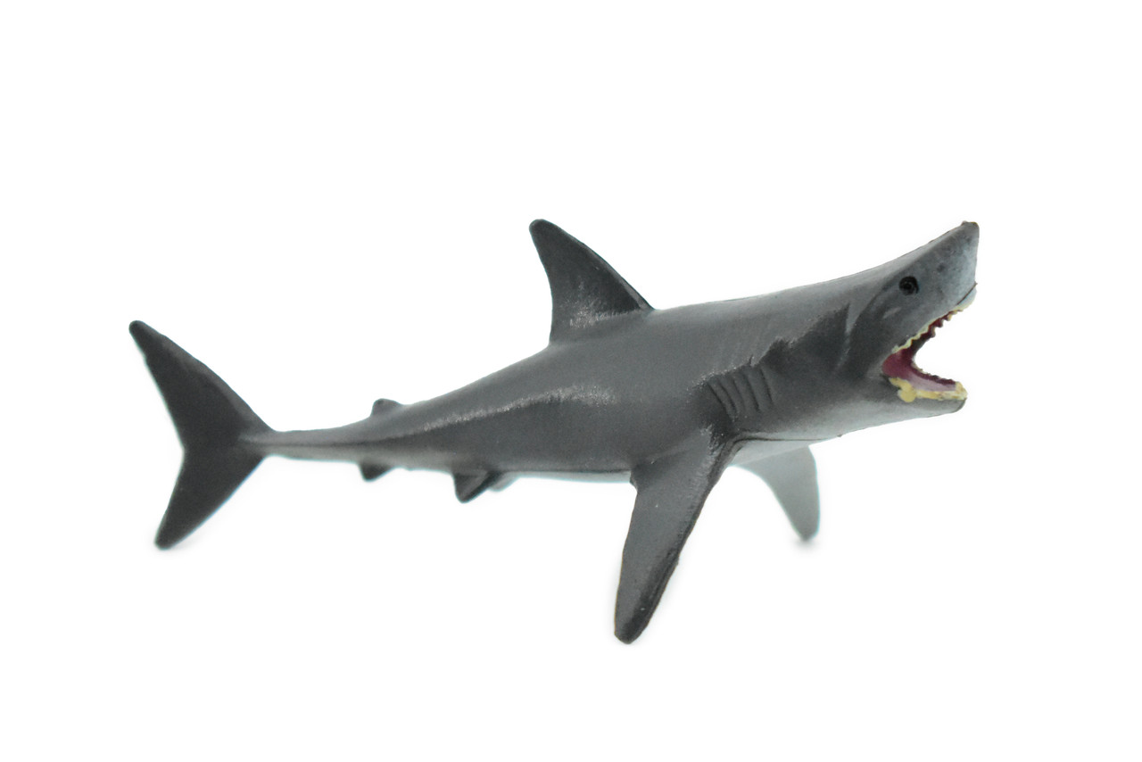 Shark, Great White, Rubber Fish, Hand Painted, Realistic Toy Figure, Model, Replica, Kids, Educational, Gift,      3"      CH449 BB114