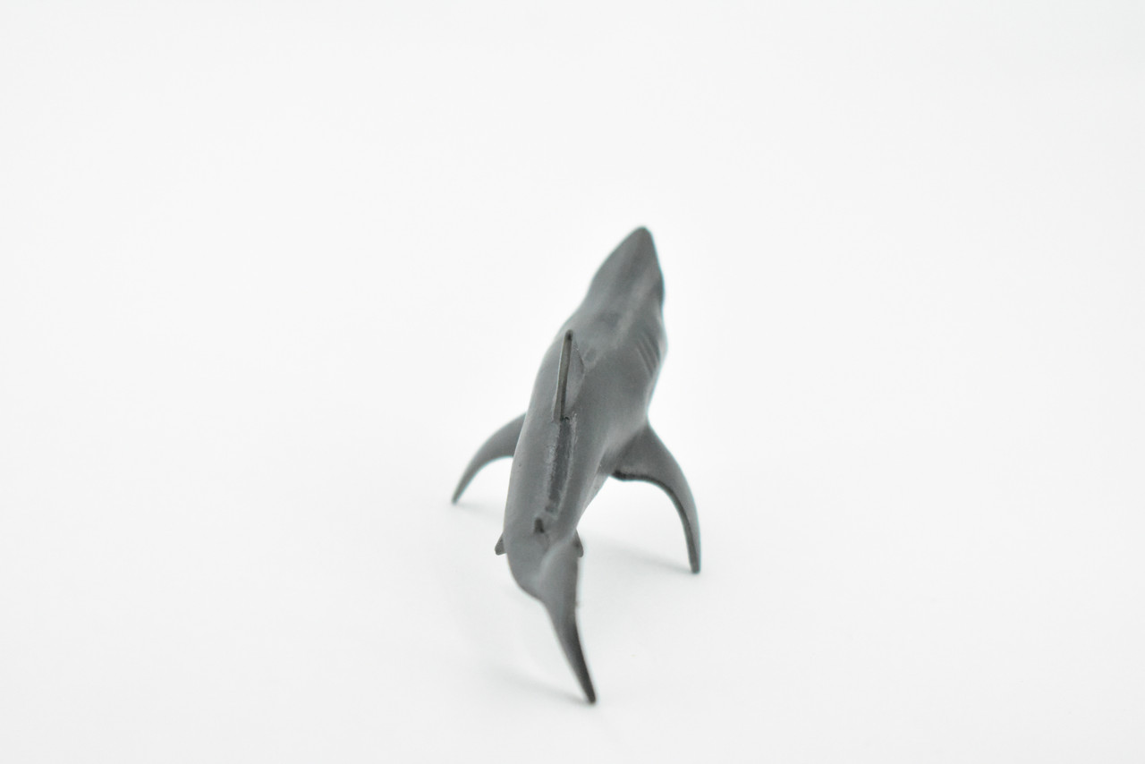 Shark, Great White, Rubber Fish, Hand Painted, Realistic Toy Figure, Model, Replica, Kids, Educational, Gift,      3"      CH449 BB114