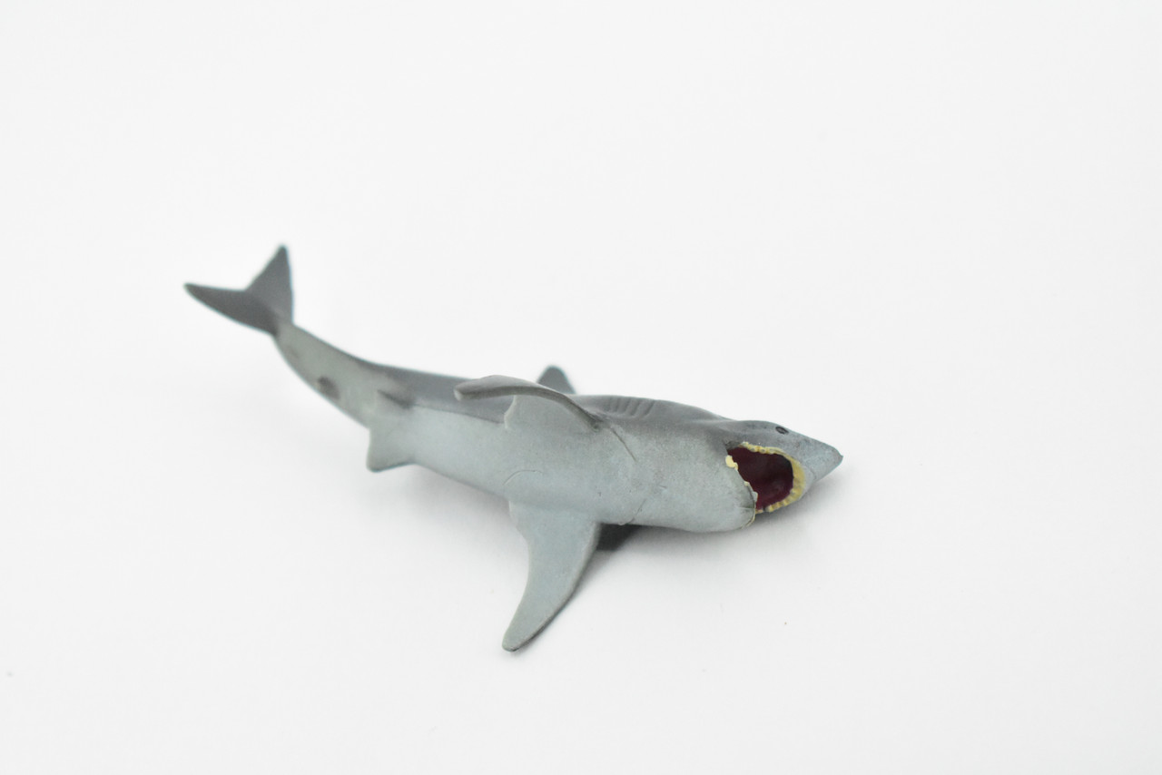 Shark, Great White, Rubber Fish, Hand Painted, Realistic Toy Figure, Model, Replica, Kids, Educational, Gift,      3"      CH449 BB114
