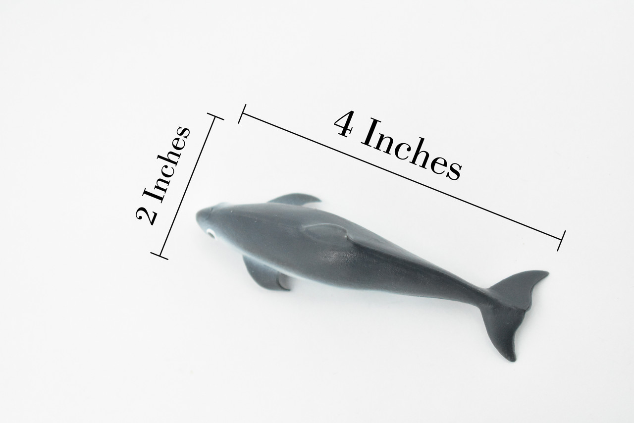 Dolphin, Vaquita Dolphin, Porpoise, Marine Mammal, Rubber Animal, Hand Painted, Rubber, Educational Design, Diorama Model, Toy, Kids,   4 Inches.