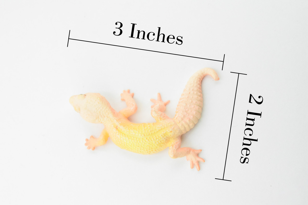 Gecko, Leopard, Lizard, Reptile, Museum Quality, Hand Painted, Educational, Realistic Toy Figure, Diorama Model, Kids,  3 Inches. 
