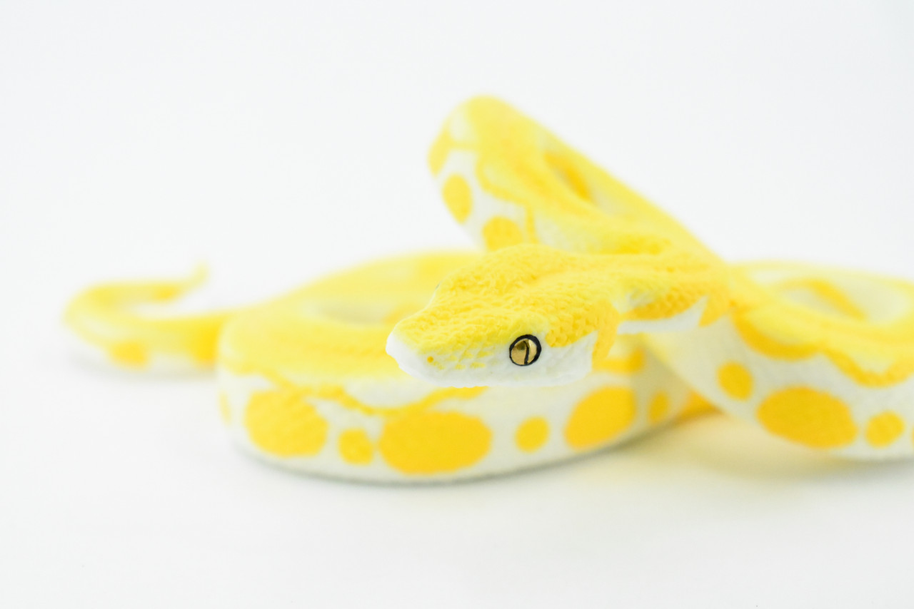 Snake, Burmese Python, Yellow, Rubber Reptile, Museum Quality, Hand Painted, Realistic Toy Figure, Model, Replica, Kids, Educational, Gift,       6"     CH189 BB116