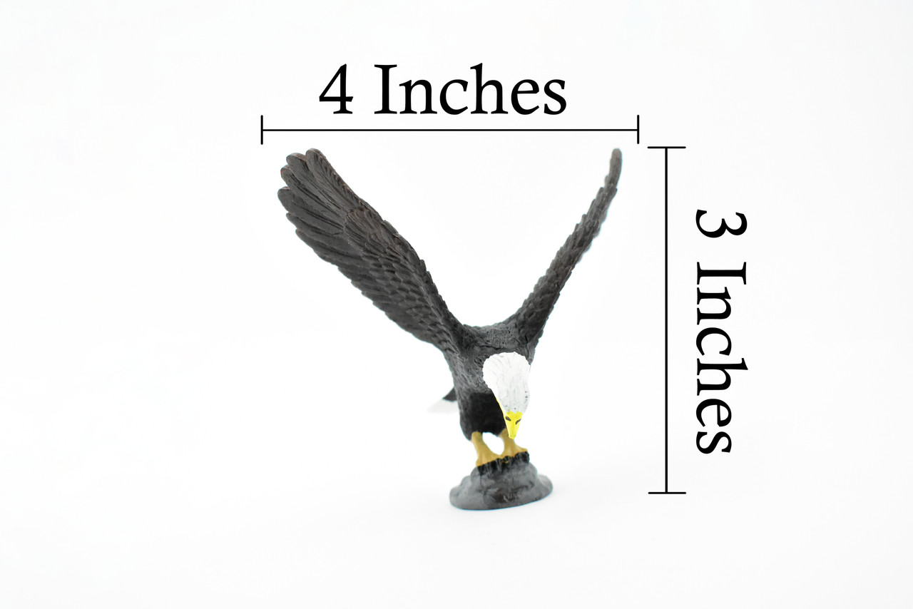 Eagle, Bald Eagle, North America, Museum Quality, Rubber Bird, Hand Painted, Realistic Toy Figure, Model, Replica, Kids, Educational, Gift,         4"    CH204 BB117