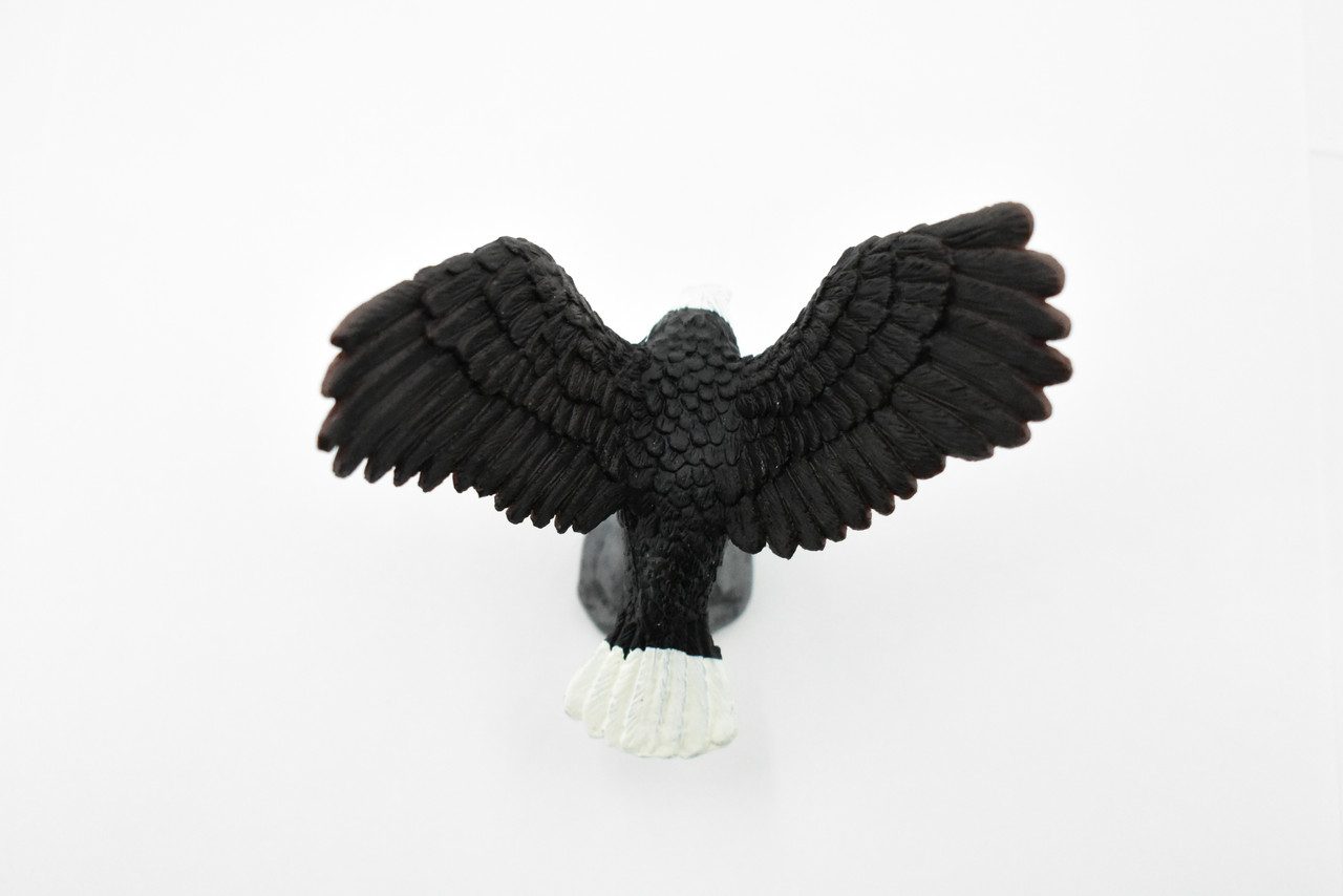 Bald Eagle, North America Eagle, Museum Quality, Rubber Bird, Hand Painted, Realistic Toy Figure, Diorama Model, Kids, Educational,  4 Inches.