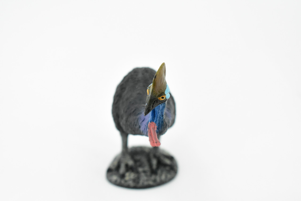 Cassowary, Cassowaries, Dinosaur bird, Museum Quality, Educational, Hand Painted, Rubber Bird, Realistic Toy Figure, Diorama Model, Replica, Kids,  4 Inches.