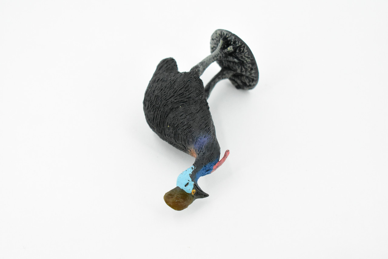 Cassowary, Cassowaries, Dinosaur bird, Museum Quality, Educational, Hand Painted, Rubber Bird, Realistic Toy Figure, Diorama Model, Replica, Kids,  4 Inches.