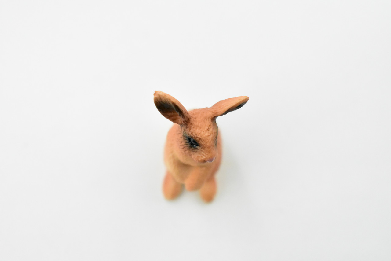 Rabbit, Hare, Bunny Rabbit, Very Realistic Rubber Figure, Hand Painted, Rubber Mammal, Realistic Toy Figure, Kids, Educational,  2 Inches. 