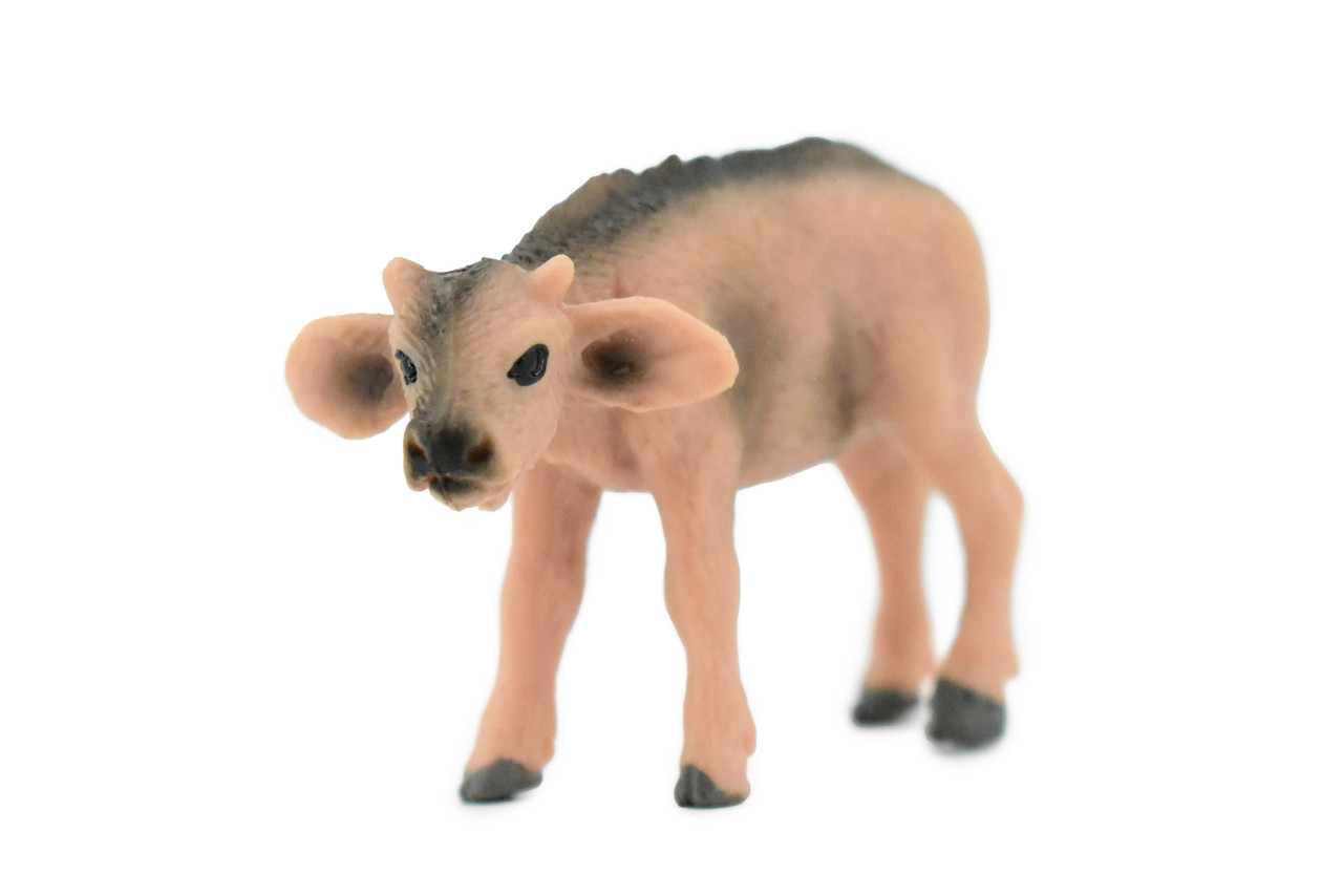 Buffalo, Baby, Bison Calf, Museum Quality, Hand Painted, Rubber Animal, Realistic Toy Figure, Diorama Model, Kids, Educational,  3 Inches.