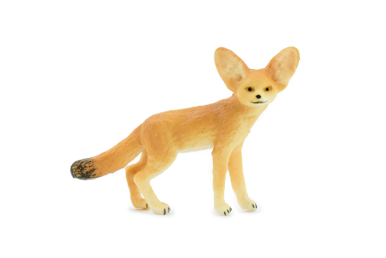 Bat-eared fox, Fennec Fox, Museum Quality, Hand Painted, Educational, Rubber Animal, Realistic Toy Figure, Diorama Model, Kids,  2 1/2 Inches. 