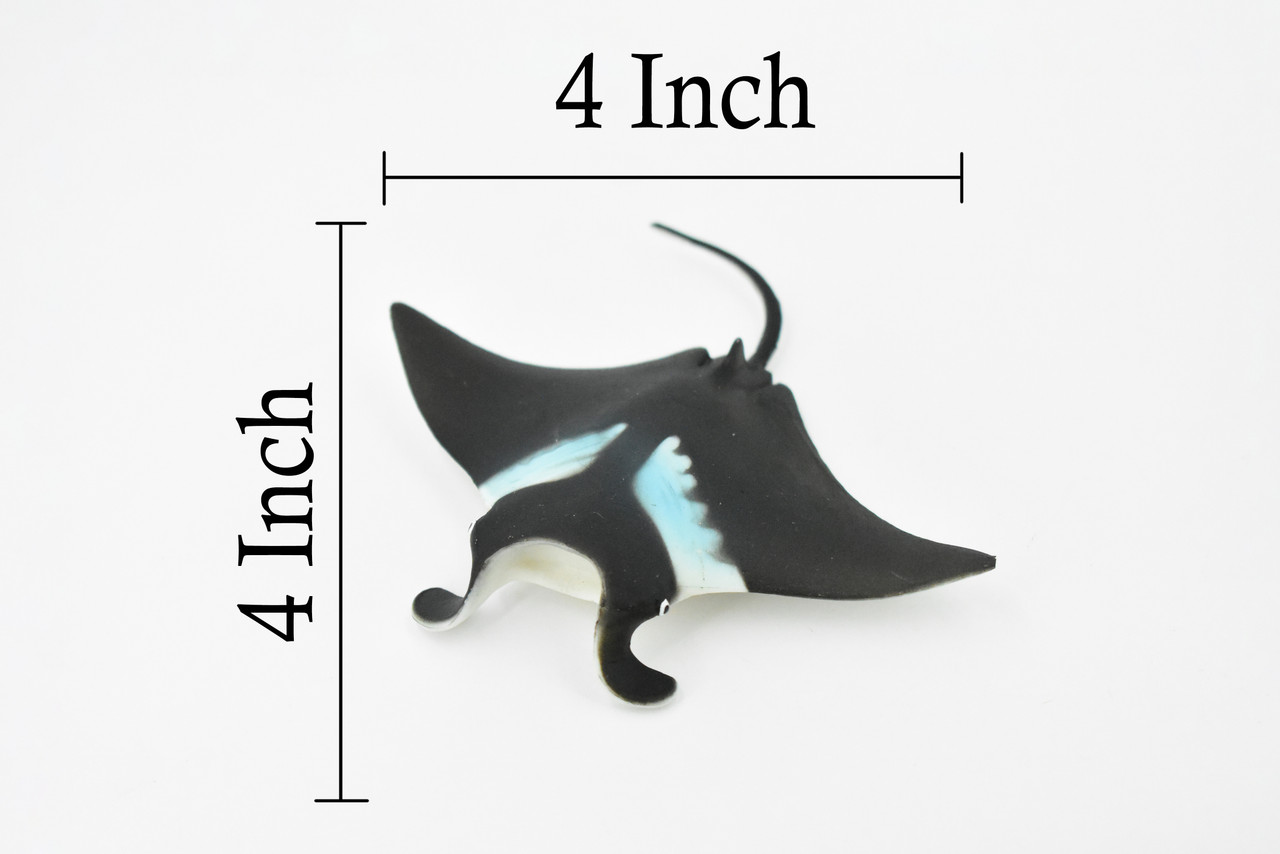 Ray, Manta Ray, Devil Fish, Museum Quality, Hand Painted, Rubber Toy Figure, Realistic  Model, Replica, Kids, Educational, Gift,    4"   CH226 BB119