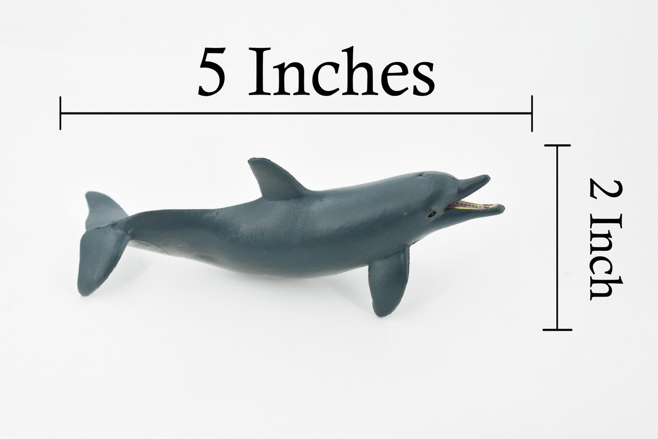 Dolphin, Bottlenose, Museum Quality, Hand Painted, Rubber Mammal, Realistic Toy Figure, Model, Replica, Kids, Educational, Gift,    5"   CH227 BB119