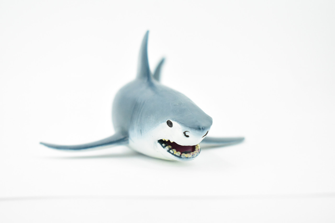 Shark, Blue Shark, Museum Quality, Hand Painted, Rubber Fish, Realistic Toy Figure, Model, Replica, Kids, Educational, Gift,       7"    CH238 BB121