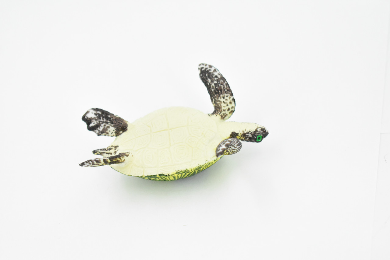 Turtle, Green Sea Turtle, Museum Quality, Hand Painted, Rubber  Reptile, Realistic Toy Figure, Model, Replica, Kids, Educational, Gift,    3"     CH249 BB123