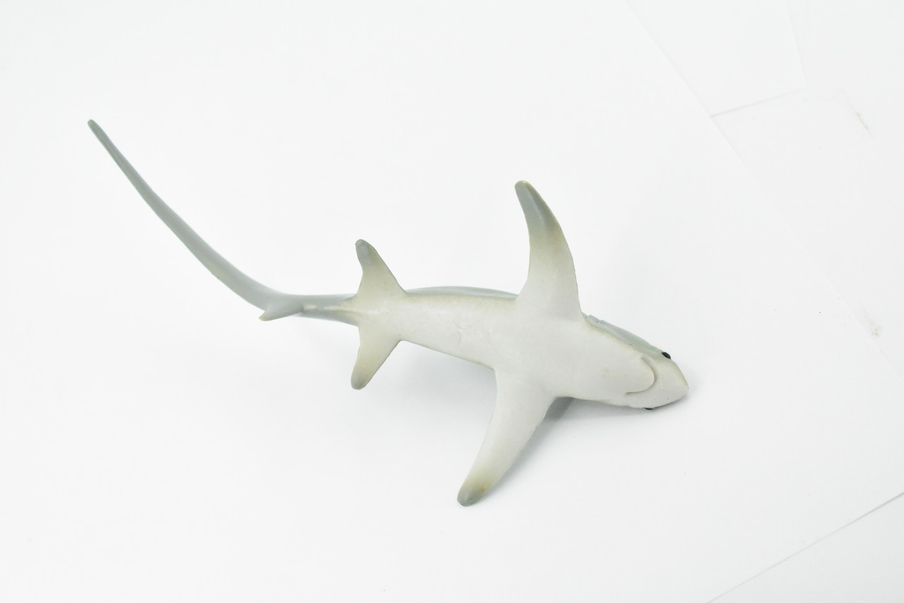 Shark, Thresher Shark, Museum Quality, Hand Painted, Rubber Fish, Realistic Toy Figure, Model, Replica, Kids, Educational, Gift,     6 1/2"    CH254 BB123