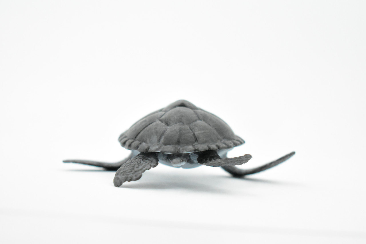Turtle, Dark Green Sea Turtle, Museum Quality, Hand Painted, Rubber  Reptile, Realistic Toy Figure, Model, Replica, Kids, Educational, Gift,    4"     CH250 BB123