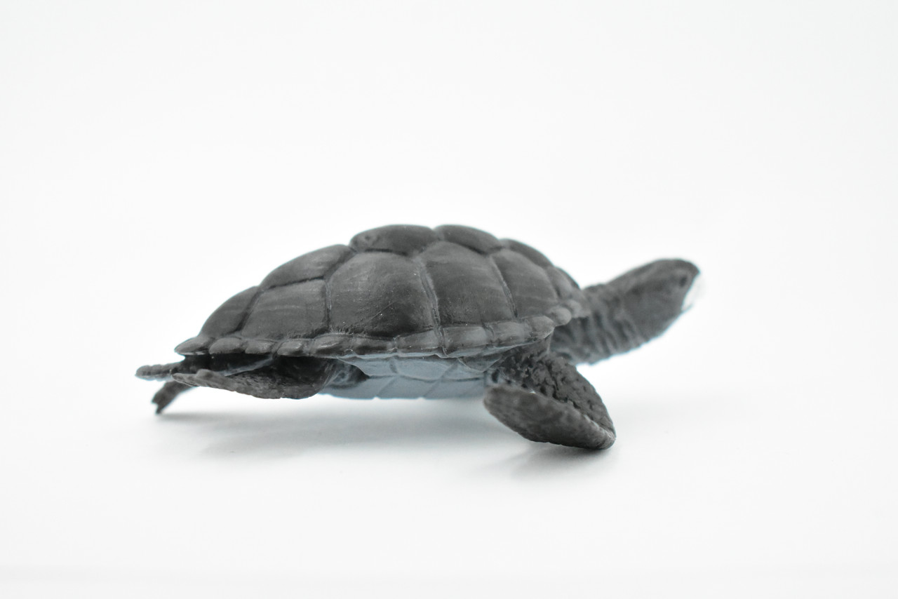 Turtle, Dark Green Sea Turtle, Museum Quality, Hand Painted, Rubber  Reptile, Realistic Toy Figure, Model, Replica, Kids, Educational, Gift,    4"     CH250 BB123