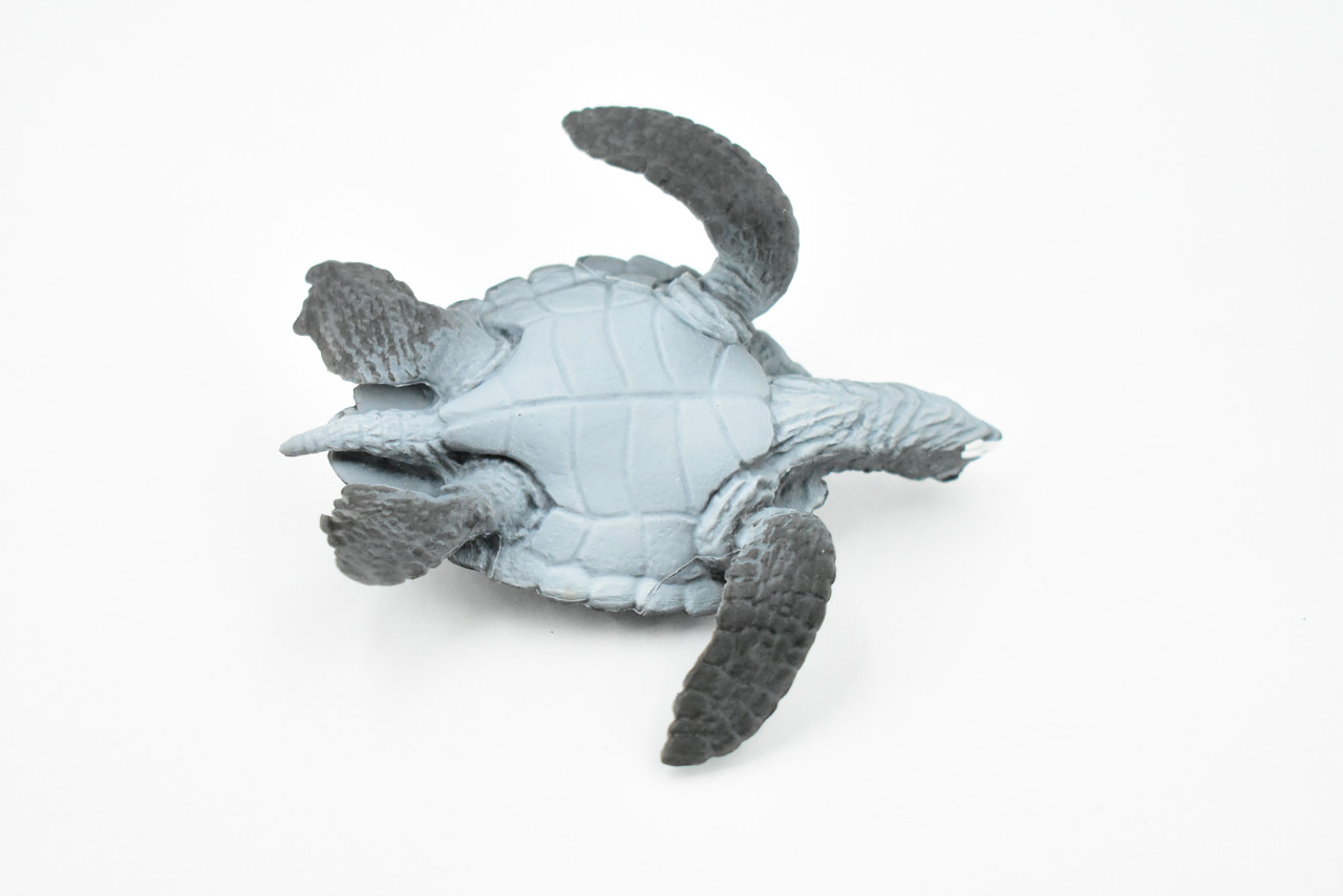 Turtle, Dark Green Sea Turtle, Museum Quality, Hand Painted, Rubber  Reptile, Realistic Toy Figure, Model, Replica, Kids, Educational, Gift,    4"     CH250 BB123