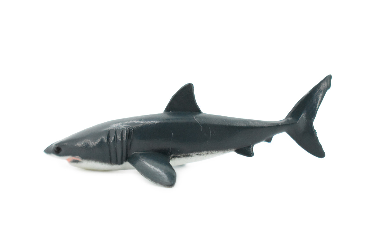 Great White Shark, Hand Painted, Rubber Fish, Realistic Toy Figure, Model, Replica, Kids, Educational, Gift,    3"
