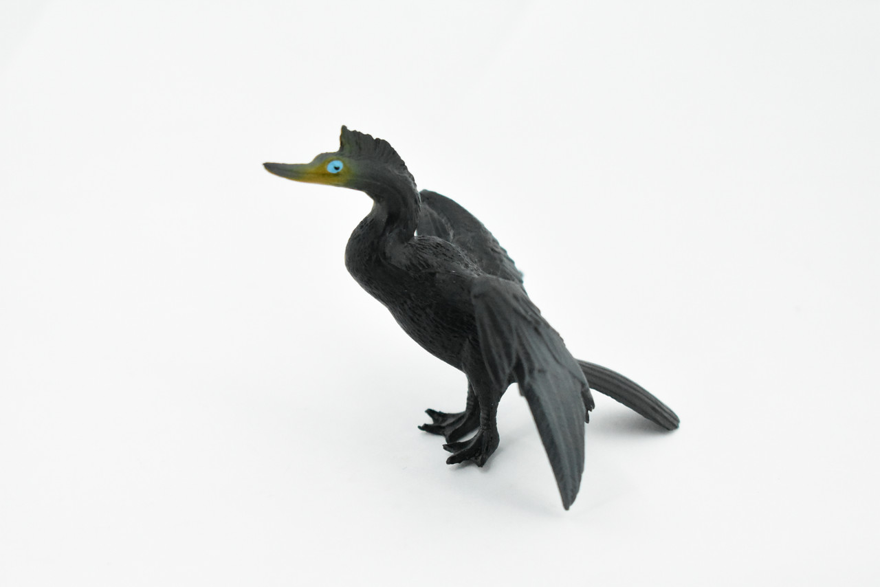 Cormorant, Sea raven, Snake Bird, Museum Quality, Educational, Hand Painted, Rubber Bird, Realistic Toy Figure, Diorama Model, Replica, Kids, 4 Inches