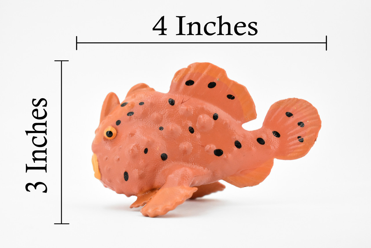 Stonefish, Museum Quality, Hand Painted, Rubber Fish, Educational, Realistic, Lifelike Figurine, Replica, Educational,  Gift,      4"    CH280 BB126