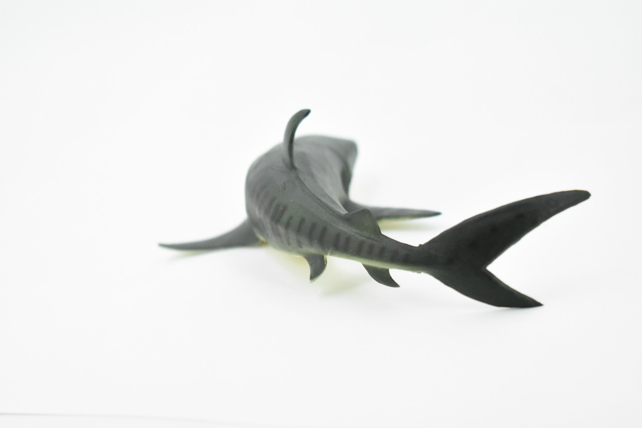 Tiger Shark, Requiem shark family, Museum Quality, Educational, Hand Painted, Rubber Fish, Realistic Toy Figure, Diorama Model, Replica, Kids, 6 Inches. 