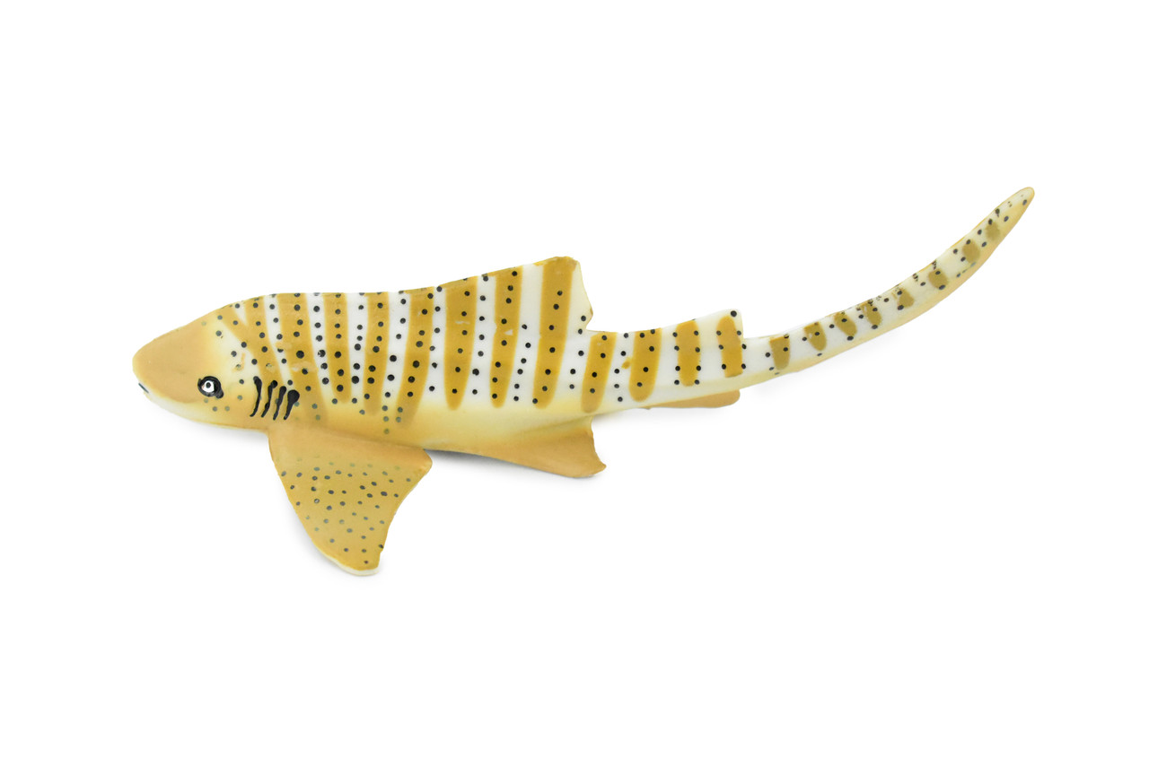 Shark, Zebra Shark, Museum Quality, Hand Painted, Rubber Fish, Realistic Toy Figure, Model, Replica, Kids, Educational, Gift,     3 1/2"     CH292 BB128 