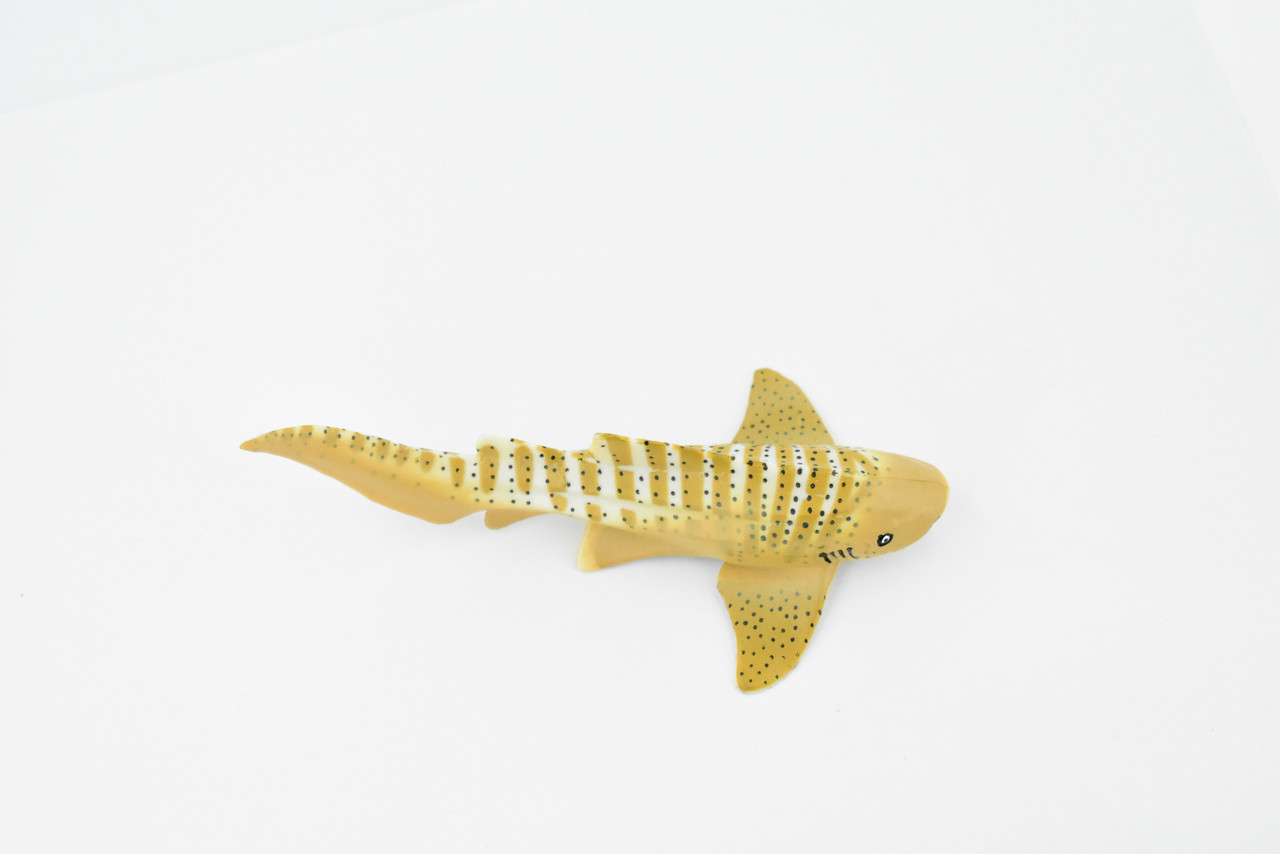 Zebra Shark, Carpet shark, Museum Quality, Educational, Hand Painted, Rubber Fish, Realistic Toy Figure, Diorama Model, Replica, Kids, 3 1/2 Inches. 