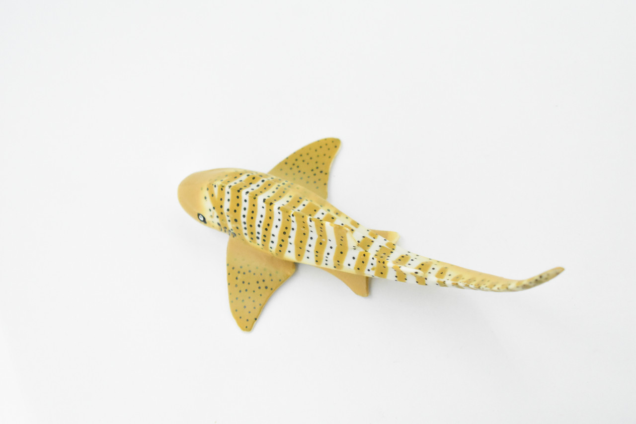 Zebra Shark, Carpet shark, Museum Quality, Educational, Hand Painted, Rubber Fish, Realistic Toy Figure, Diorama Model, Replica, Kids, 3 1/2 Inches. 