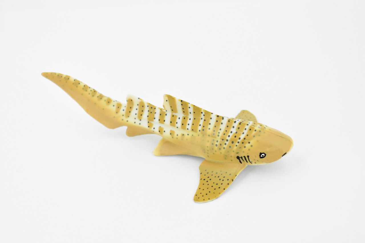Zebra Shark, Carpet shark, Museum Quality, Educational, Hand Painted, Rubber Fish, Realistic Toy Figure, Diorama Model, Replica, Kids, 3 1/2 Inches. 