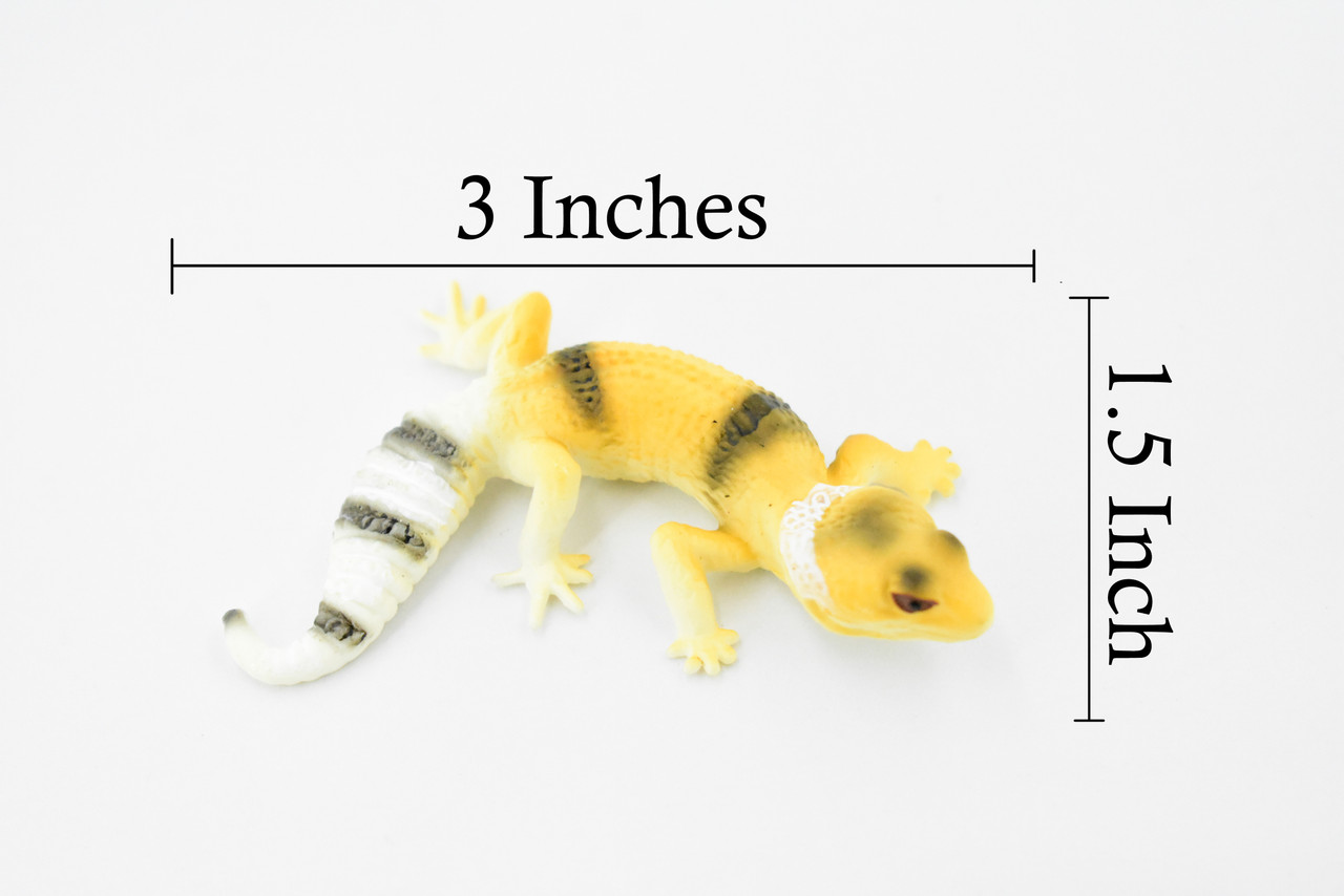 Gecko, Leopard Gecko Lizard, Museum Quality, Hand Painted, Rubber Reptile, Realistic Toy Figure, Model, Replica, Kids, Educational, Gift,      3"     CH296 BB128