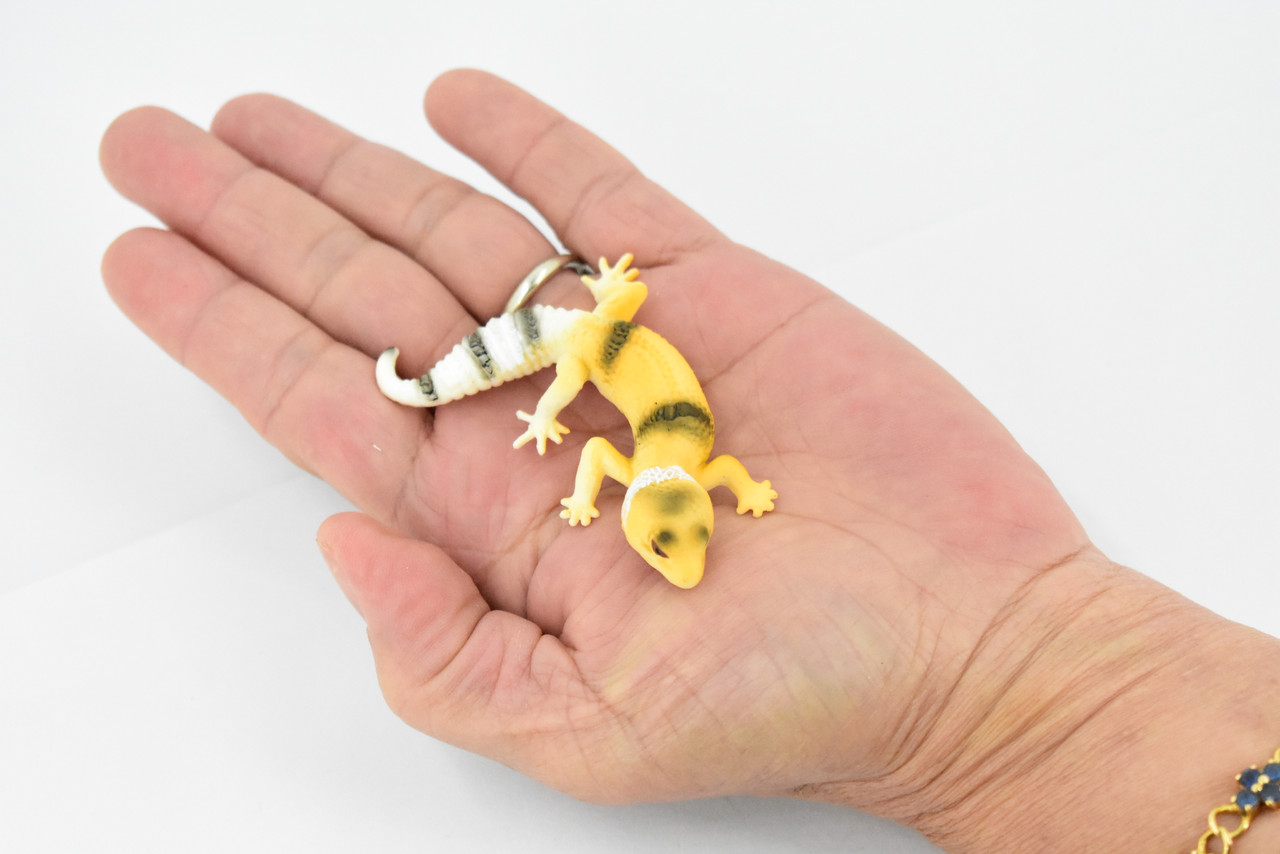 Gecko, Leopard Gecko Lizard, Museum Quality, Hand Painted, Rubber Reptile, Realistic Toy Figure, Model, Replica, Kids, Educational, Gift,      3"     CH296 BB128