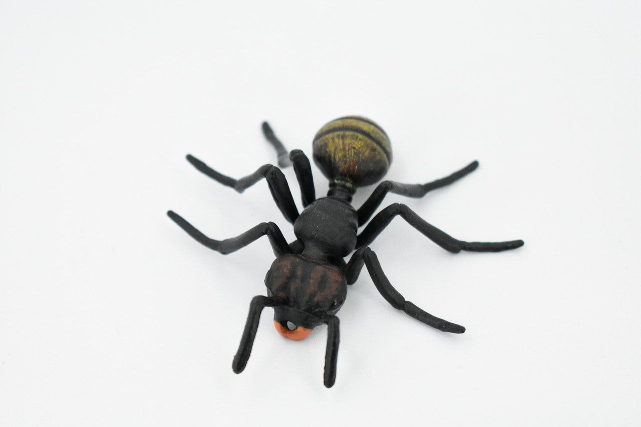 Ant, Black Ant, Myrmicinae, Hand Painted, Rubber Insect, Realistic Toy Figure, Model, Replica, Kids, Educational, Gift,      3"     CH298 BB128