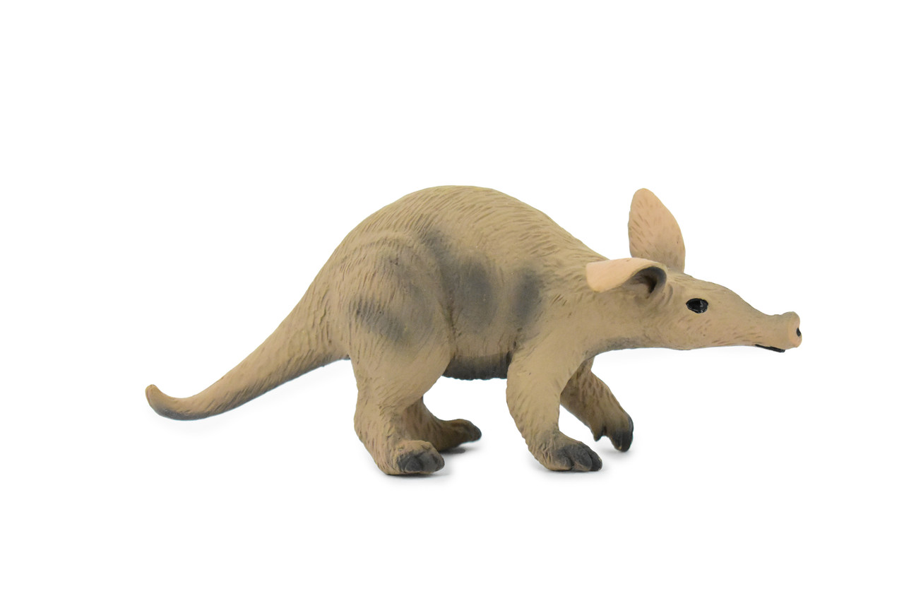 Aardvark, Orycteropus afer, Museum Quality, Hand Painted, Rubber Animal, Realistic Toy Figure, Model, Replica, Kids, Educational,  5 Inches.