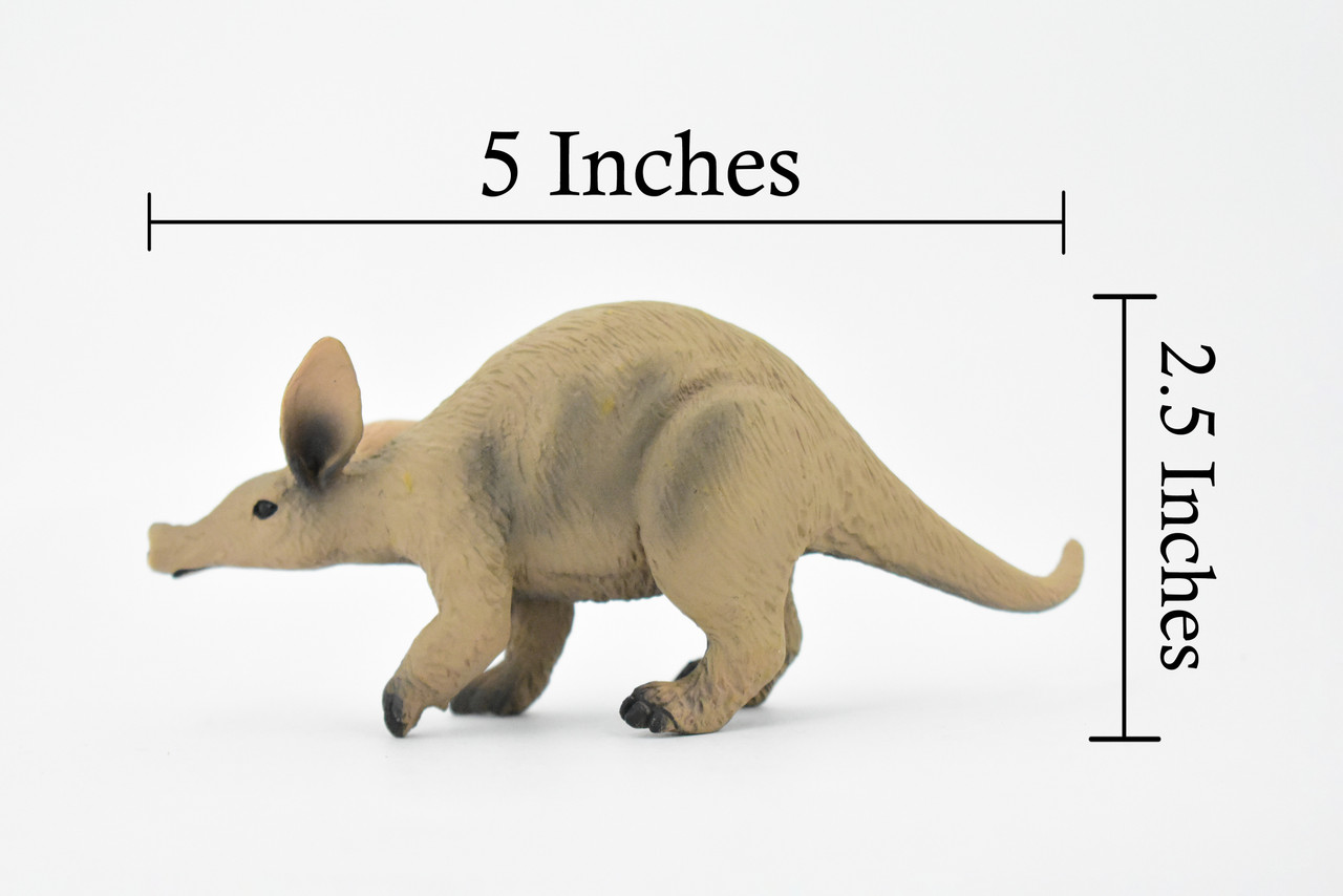 Aardvark, Orycteropus afer, Museum Quality, Hand Painted, Rubber Animal, Realistic Toy Figure, Model, Replica, Kids, Educational,  5 Inches.
