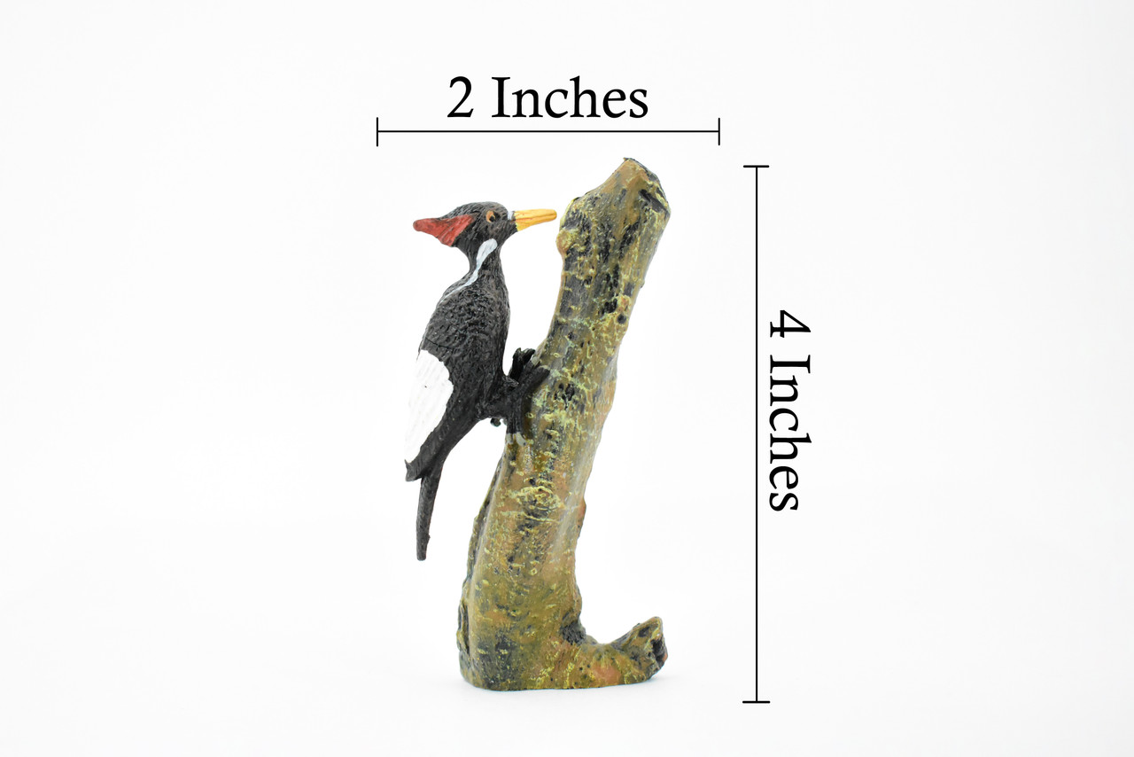 Bird, Pileated Woodpecker, Museum Quality, Hand Painted, Plastic Bird, Realistic Toy Figure, Model, Replica, Kids, Educational, Gift,       4"     CH309 BB129