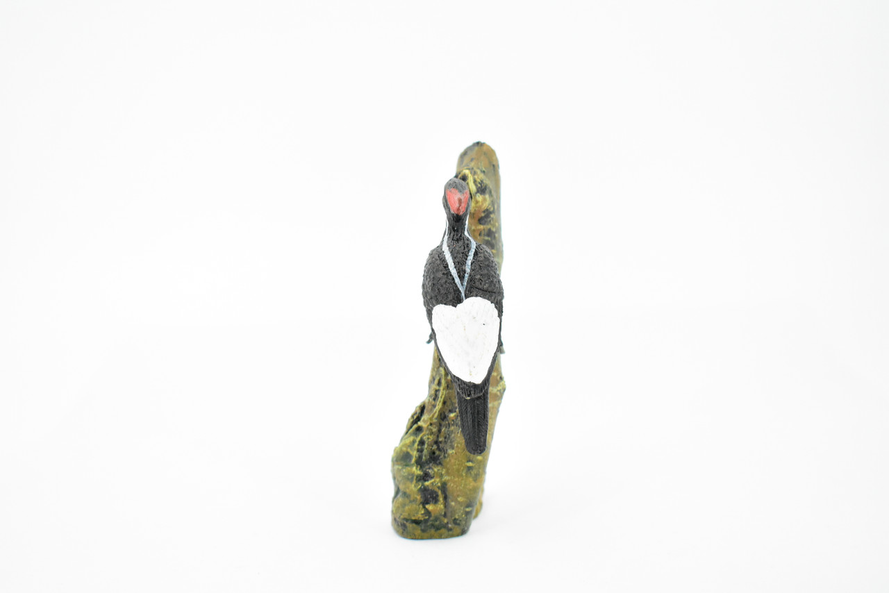 Pileated Woodpecker, Museum Quality, Educational, Hand Painted, Rubber Bird, Realistic Toy Figure, Diorama Model, Replica, Kids,  4 Inches. 