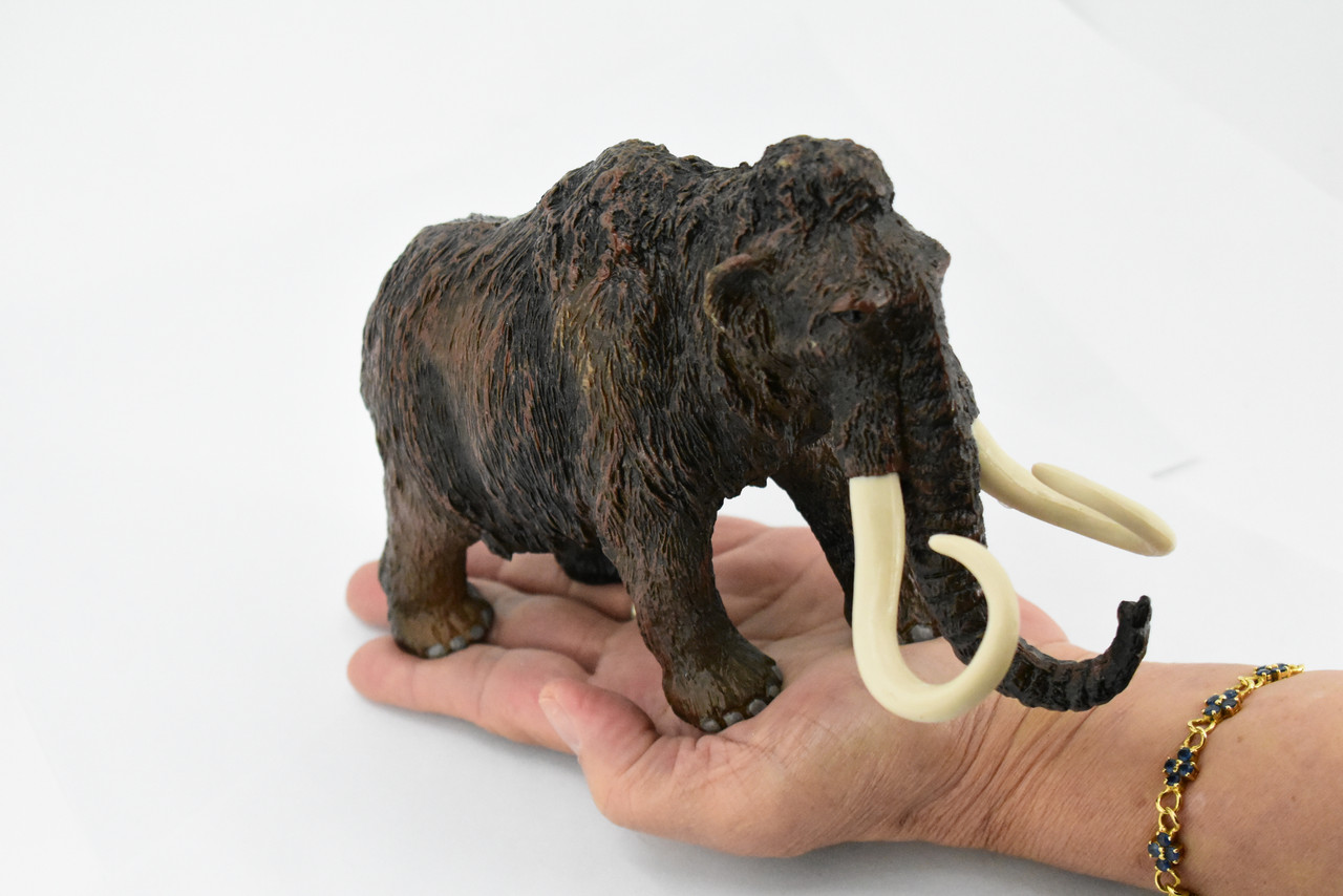 Wooly Mammoth, Prehistoric Mammal, Museum Quality, Rubber Animal, Hand Painted, Realistic Toy Figure, Diorama Model, Kids, Educational, 7 Inches.