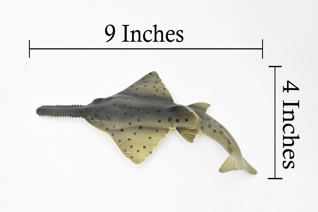 Sawfish, Carpenter shark, Museum Quality, Educational, Rubber Fish, Hand Painted, Realistic Toy Figure, Diorama Model, Kids,  9 Inches. 
