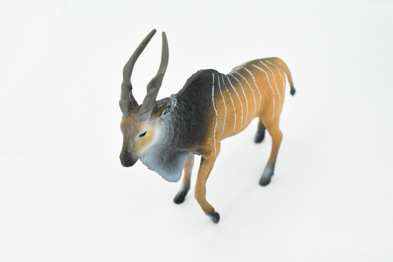 Eland Antelope, Taurotragus oryx, Museum Quality, Hand Painted, Rubber Animal, Realistic Toy Figure, Model, Replica, Kids, Educational, 6 Inches.