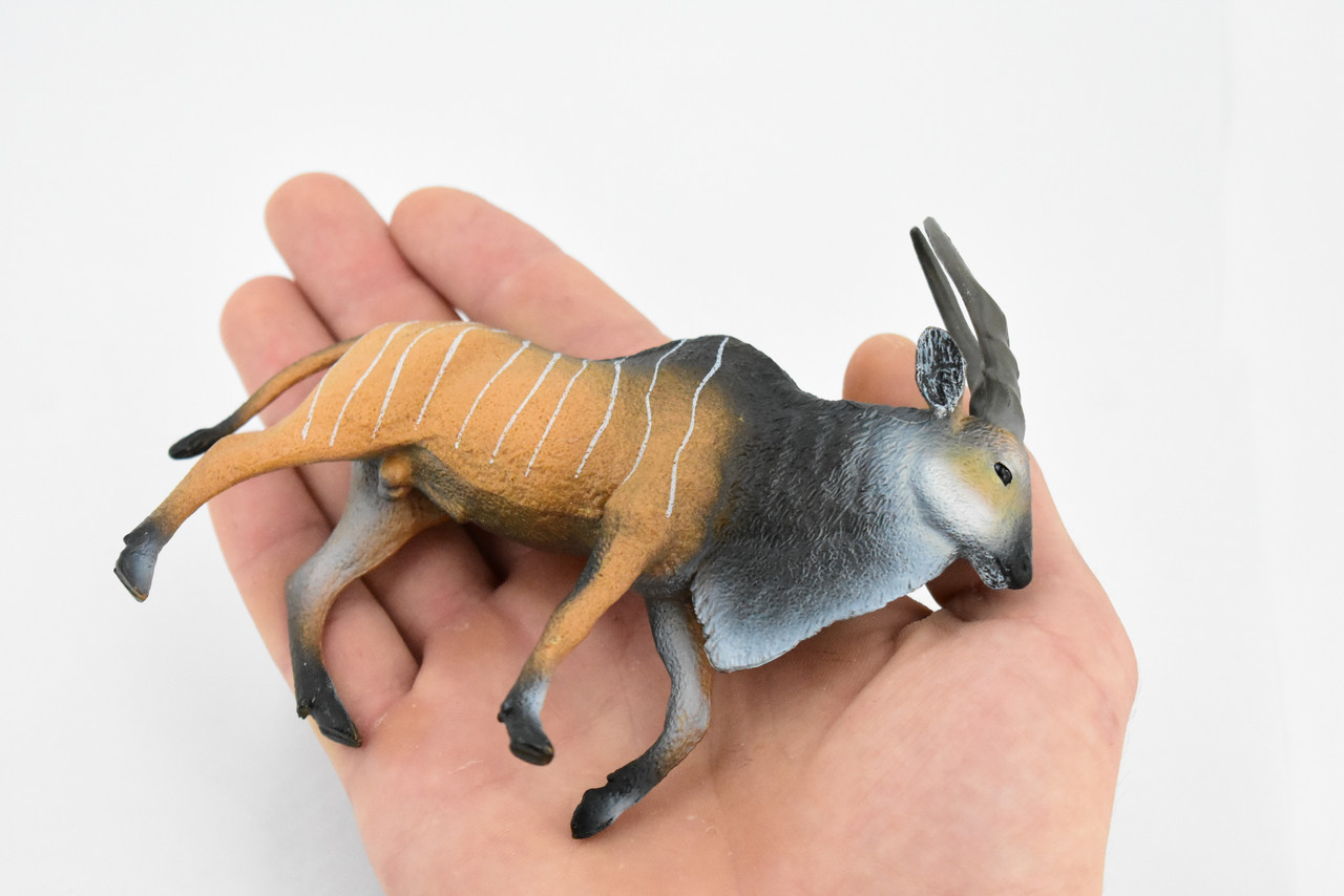 Eland Antelope, Taurotragus oryx, Museum Quality, Hand Painted, Rubber Animal, Realistic Toy Figure, Model, Replica, Kids, Educational, 6 Inches.