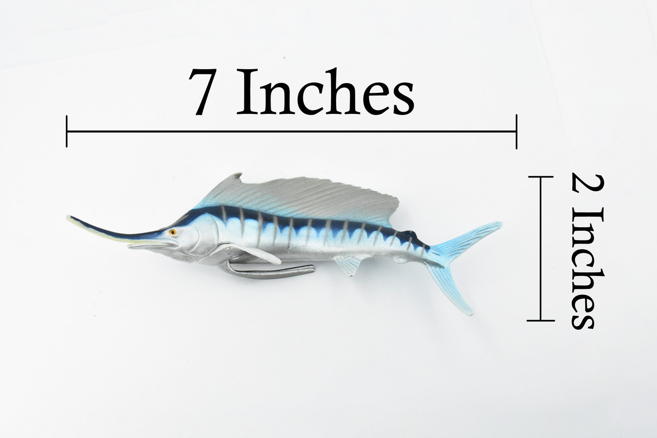 Fish, Sailfish, Billfish, Museum Quality, Hand Painted, Rubber Fish, Realistic Toy Figure, Model, Replica, Kids, Educational, Gift,     7"    CH335 BB133