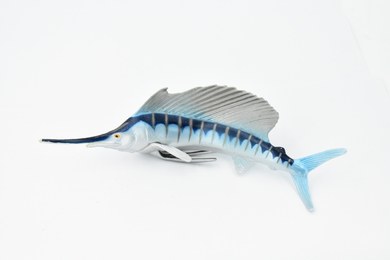 Fish, Sailfish, Billfish, Museum Quality, Hand Painted, Rubber Fish, Realistic Toy Figure, Model, Replica, Kids, Educational, Gift,     7"    CH335 BB133