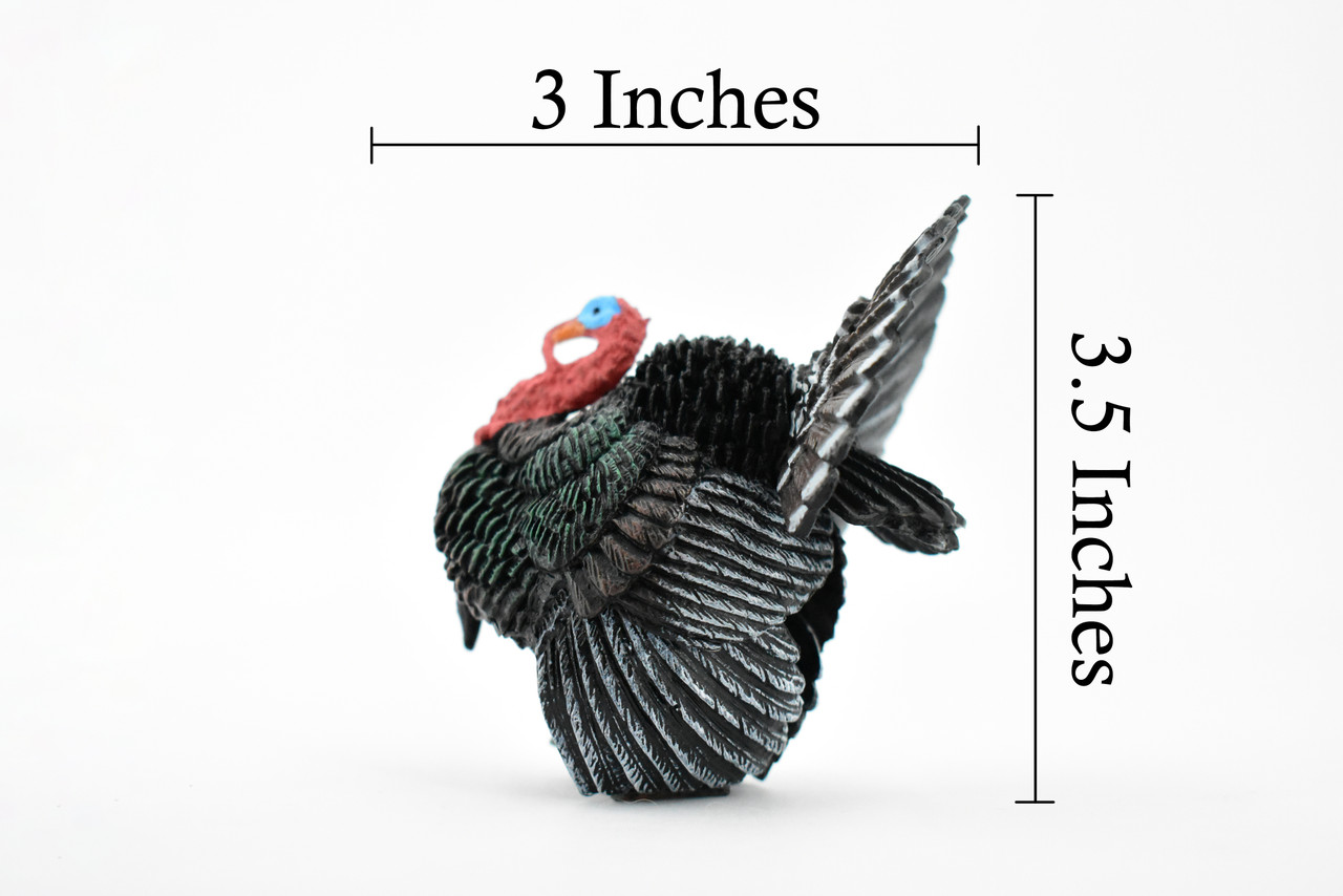 Bird, Turkey. Museum Quality, Hand Painted, Rubber, Realistic Toy Figure, Model, Replica, Kids, Educational, Gift,       3 1/2"     CH340 BB134