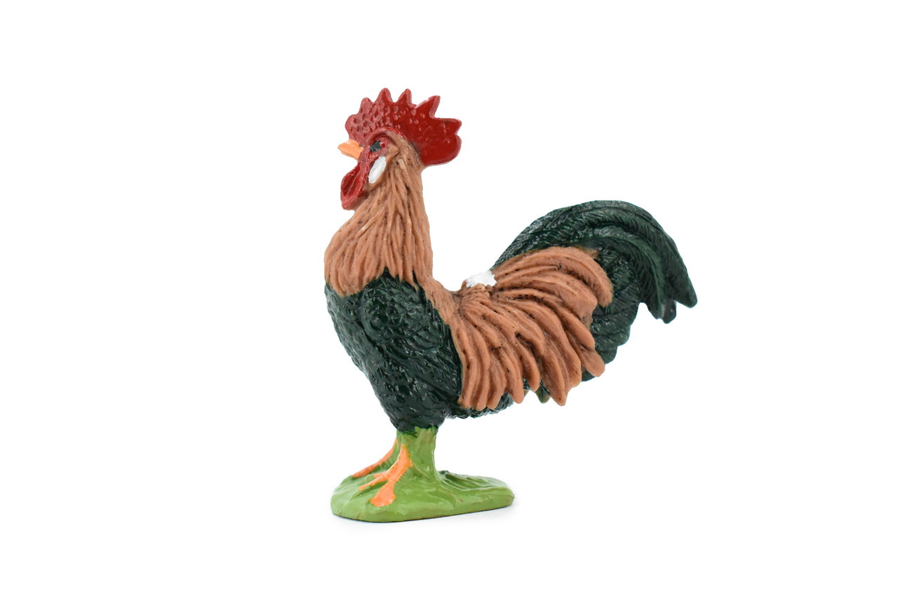 Bird, Rooster, Cock, Chicken, Museum Quality, Hand Painted, Rubber, Realistic Toy Figure, Model, Replica, Kids, Educational, Gift,       2 1/2"     CH341 BB134