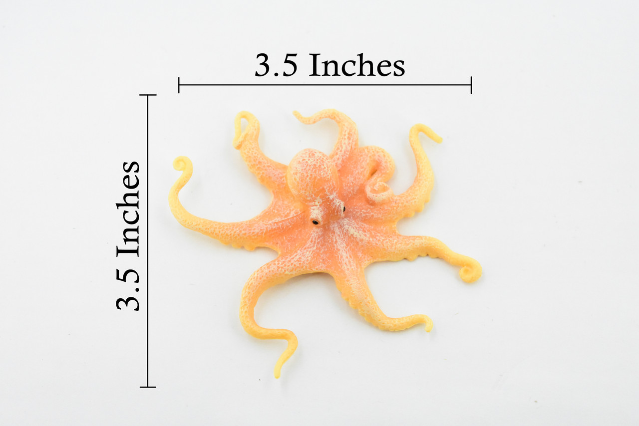 Octopus, Octopodes, Octopoda, Octopi, Ocean, Hand Painted, Rubber Realistic Toy Figure, Model, Replica, Kids, Educational, Gift,    3 1/2"    CH344 BB134