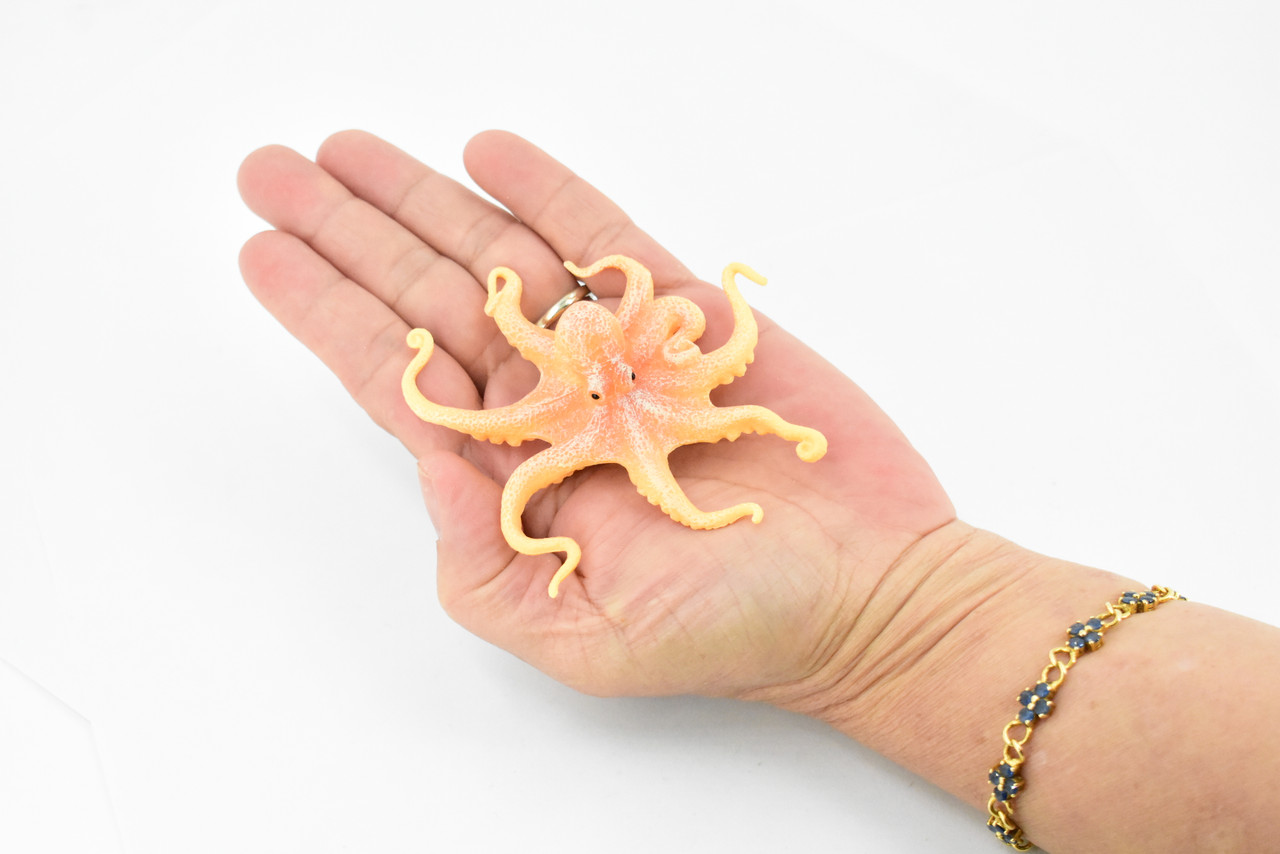 Octopus, Octopodes, Octopoda, Octopi, Ocean, Hand Painted, Rubber Realistic Toy Figure, Model, Replica, Kids, Educational, Gift,    3 1/2"    CH344 BB134