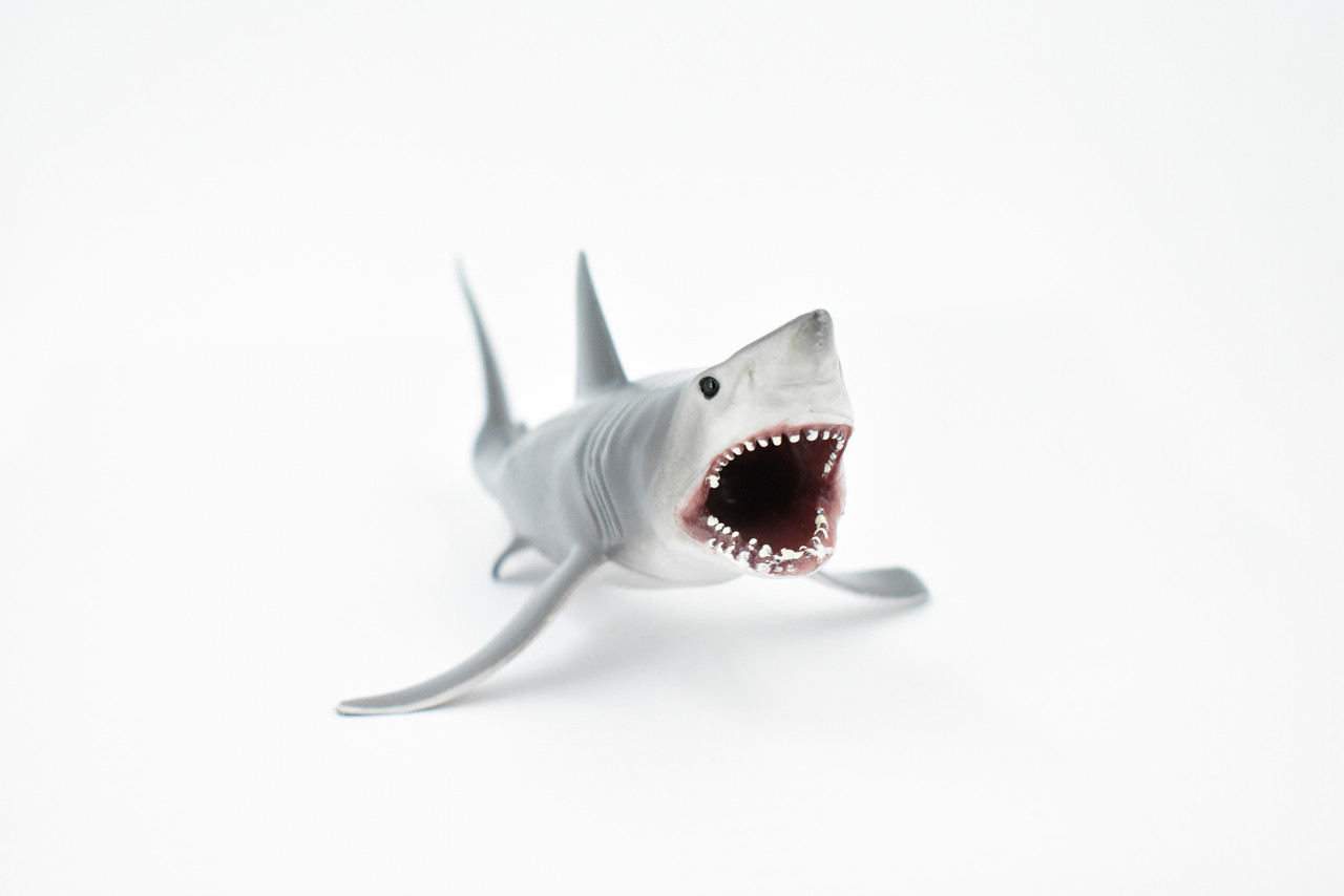 Great White, G.W. Shark, Museum Quality, Hand Painted, Educational, Rubber Fish, Diorama Model, Replica, Realistic Toy Figure, Kids,  8 Inches. 
