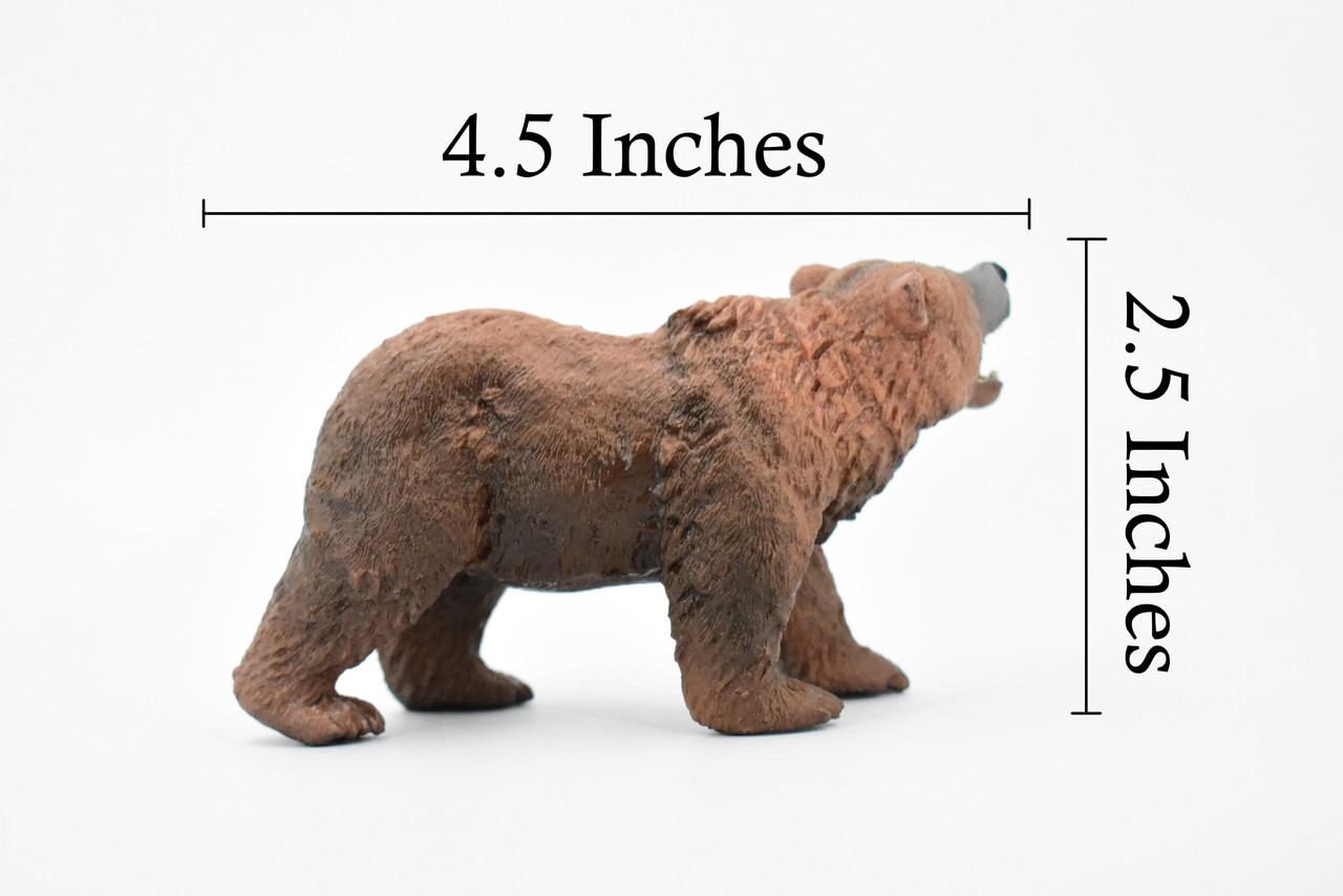 Bear, Brown Bear, Grizzly, Museum Quality, Hand Painted, Rubber Animal, Realistic Toy Figure, Model, Replica, Kids, Educational, Gift,      4 1/2"      CH358 BB137